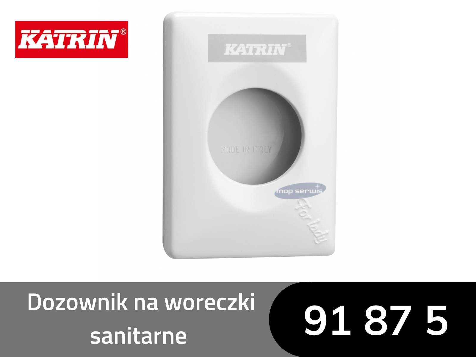 Dozownik na woreczki sanitarne KATRIN 91875 BIAŁY